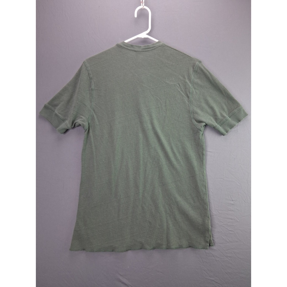Alternative Henley Shirt Mens M Green Short Sleeve Slub Knit V-Neck Casual - Picture 5 of 5